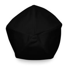 Load image into Gallery viewer, Black with White Logo All-Over Print Beanie