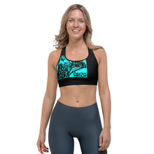 Load image into Gallery viewer, Teal ARIZA Stamp Sports Bra