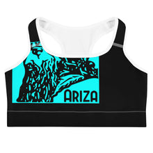 Load image into Gallery viewer, Teal ARIZA Stamp Sports Bra