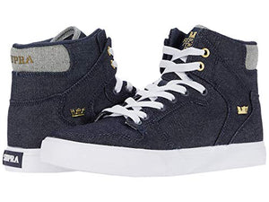 Supra Unisex Adults’ Vaider Hi-Top Trainers, Blue (Denim-White 472), 8.5 UK