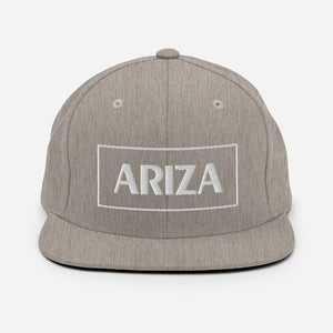 3D Puff flatbill snapback ARIZA hat (plain sides)