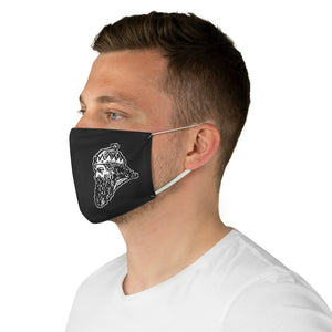 The King (left cheek) fabric face mask