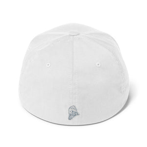 White 3D puff fitted hat